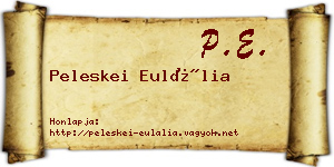 Peleskei Eulália névjegykártya